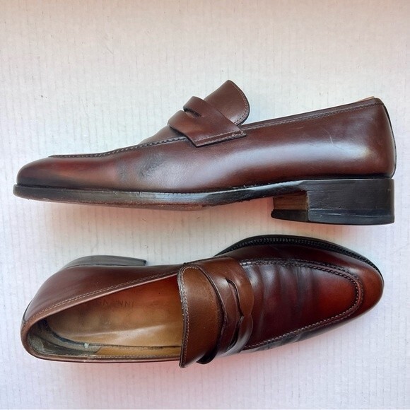 Magnanni Brown Leather Classic Penny Loafer Slip On Shoes Men’s Size 9 M 14658 - Picture 16 of 16